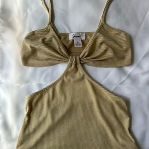 Women's Tan Ribbed Top